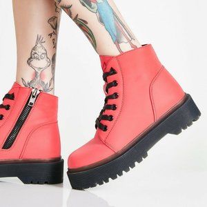 YRU Hot Pink Slayr Boot - Reflective Reactive Material - Ankle Bootie